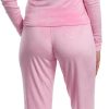 Juicy Couture Women's 2 Piece Velvet Fleece Long Sleeve Scoop Neck Fitted Top and Pants Lounge Sleepwear Set-3