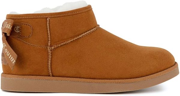 Juicy Couture Women Slip On Winter Boots Warm Microsuede Insulated Fashion Ankle Booties Outdoor Snow Boot-Olden juicy juice