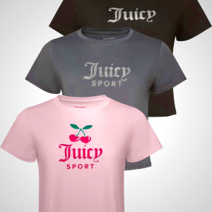 Juicy Couture Women's Cap Sleeve Crop Top Shirts – Athletic Workout, Gym, Yoga & Everyday Activewear (Plus)
