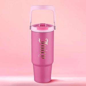 Juicy Couture Flip Fusion Hydration 40oz Stainless Steel Tumbler with Flip Handle, Hot Pink juicy couture bag