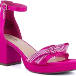 Juicy Couture Women's Open Toe Ankle Strap Low Block Chunky Heels Sandals - Dress Pumps Shoes-0