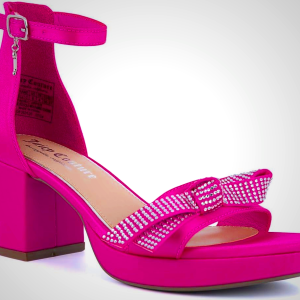 Juicy Couture Women's Open Toe Ankle Strap Low Block Chunky Heels Sandals - Dress Pumps Shoes