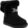 Juicy Couture Girls Winter Boots Warm Insulated Fashion Booties Mid Calf Outdoor Snow Boot for Toddler/Little Kid/Big Kid bootstrap icons