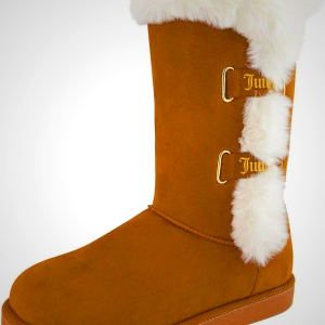 Juicy Couture Women's Tall Slip On Winter Snow Boots Warm & Insulated Fur Lining Comfortable Fashion Booties