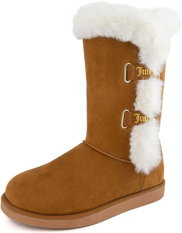 Juicy Couture Women's Tall Slip On Winter Snow Boots Warm & Insulated Fur Lining Comfortable Fashion Booties couture by rojita