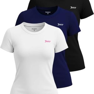 Juicy Couture Women's Short Sleeve Athletic T-Shirts – Workout Tops for Fitness, Yoga, Pilates, Gym & Activewear (Plus) couture pop ups