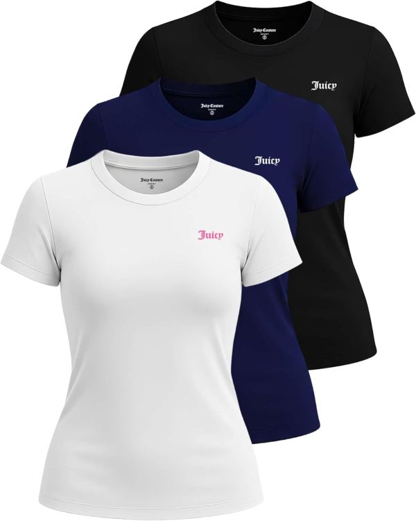 Juicy Couture Women's Short Sleeve Athletic T-Shirts – Workout Tops for Fitness, Yoga, Pilates, Gym & Activewear (Plus) couture pop ups