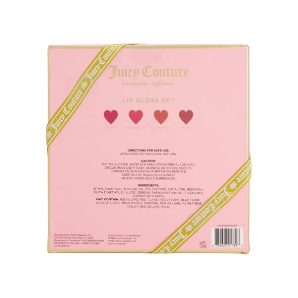 Juicy Couture 4 Pack Luxurious Lip Gloss Set – Berry, Cocoa, Clementine, & Watermelon lipstick