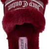 Juicy Couture Women's Faux Fur Slide Sandal Slippers, Open Toe, Comfortable Indoor Outdoor House Shoes couture pronunciation