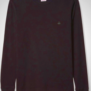 Brooks Brothers Mens Long Sleeve Cotton Crewneck Original Fit Logo T-Shirt