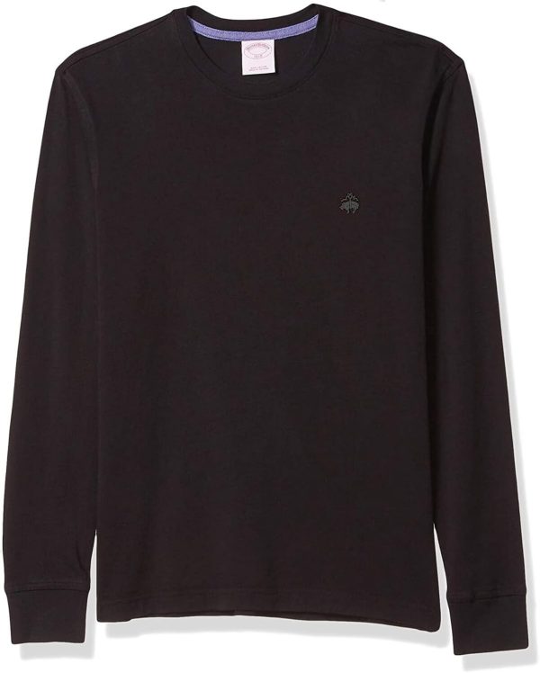 Brooks Brothers Mens Long Sleeve Cotton Crewneck Original Fit Logo T-Shirt brothers movie