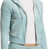 Juicy Couture womens Solid Classic Juicy Hoodie With Back Bling couture