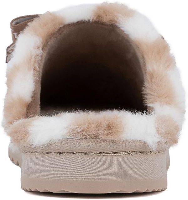 Juicy Couture Women's Faux Fur Slippers – Fuzzy Closed-Toe, Fluffy Winter House Shoes, Comfortable Slip-Ons-4