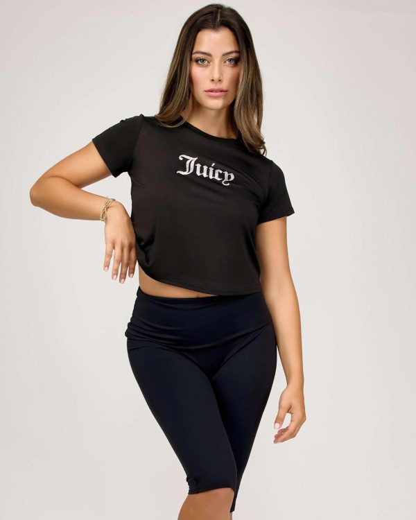 Juicy Couture Women's Cap Sleeve Crop Top Shirts – Athletic Workout, Gym, Yoga & Everyday Activewear (Plus)-3