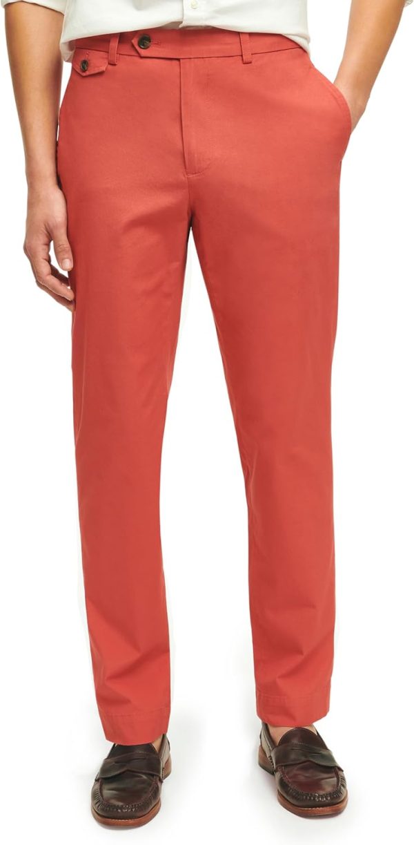 Brooks Brothers Men's Cotton Poplin Slim Fit Stretch Chino Pants steam