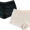 Juicy Couture Velvet Fleece Shorts 2 Piece Designer Pajama Set for Women, 2-Pack Sleep and Lounge Shorts (Pastel Parchment/Black Diagonal Embossed, Large)-0