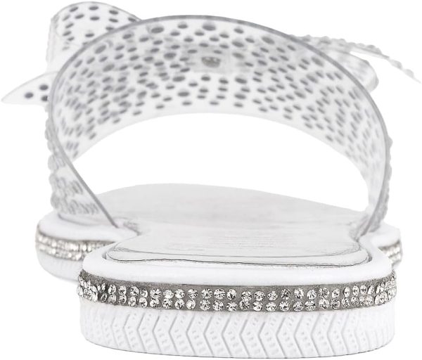 Juicy Couture Women's Slide Sandals - Glitter Bling Open Toe Sparkle Flats - Dressy Summer Casual Footwear slidev