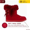 Juicy Couture Women's Slip On Winter Snow Boots Warm & Insulated Fur Lining Comfortable Fashion Booties-1