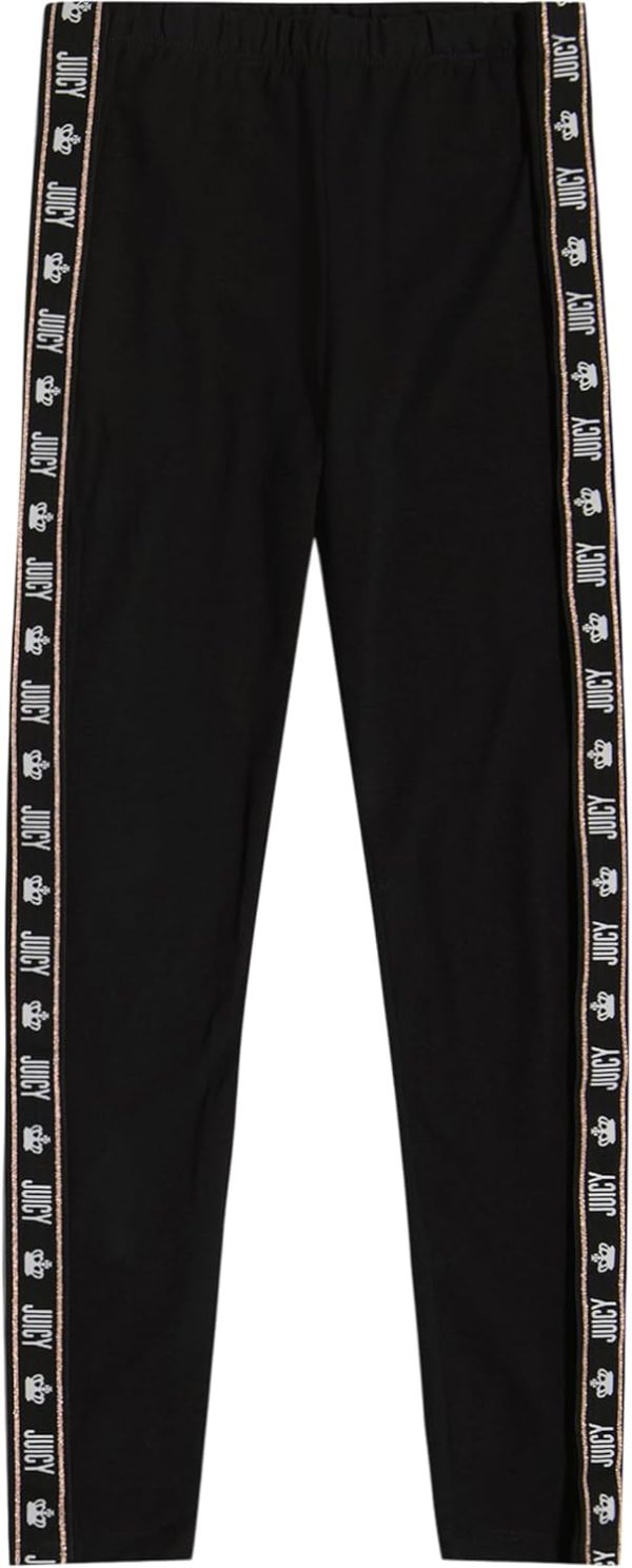 Juicy Couture Girls' Leggings, Full Length Pull-on Stretch Pants with Logo Design & Elastic Waistband full size bed dimensions