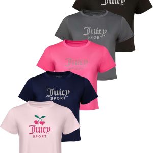 Juicy Couture Women's Cap Sleeve Crop Top Shirts – Athletic Workout, Gym, Yoga & Everyday Activewear (Plus) couture meaning