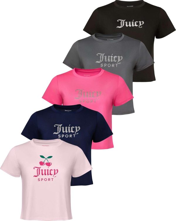 Juicy Couture Women's Cap Sleeve Crop Top Shirts – Athletic Workout, Gym, Yoga & Everyday Activewear (Plus) couture meaning