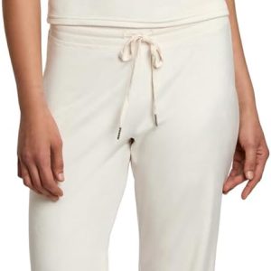 Juicy Couture Women's 2 Piece Velvet Fleece Short Sleeve Shirt and Pants Lounge Sleepwear Set-0