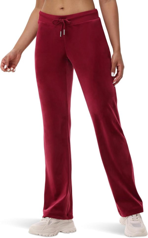 Juicy Couture Womens Rib Waist Velour Pants with Drawcord juicy made