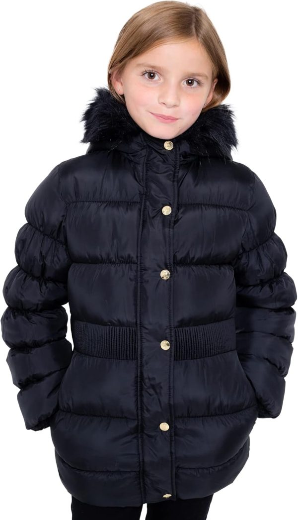 Juicy Couture Girls Coat, Faux Fur Hooded Winter Jacket, Warm Padded Parka Hoodie, Kids Heavyweight Winter Coat costco near me