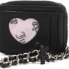 Juicy Couture Women’s Square Zip Around Wristlet Wallet – Card Holder with ID Window & Secure Zip Closure – Demure Liquorice Black scholar