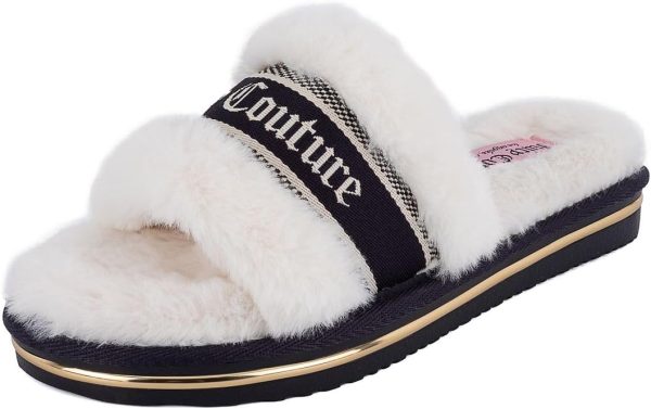 Juicy Couture Women's Faux Fur Slide Sandal Slippers, Open Toe, Comfortable Indoor Outdoor House Shoes sephora