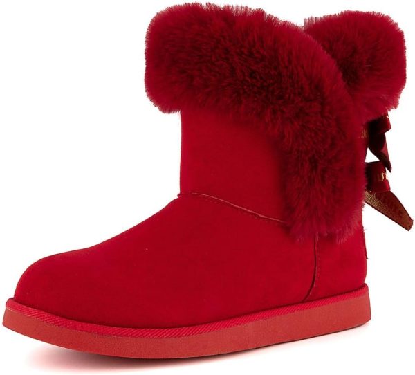Juicy Couture Women's Slip On Winter Snow Boots Warm & Insulated Fur Lining Comfortable Fashion Booties-0