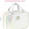 Juicy Couture Iridescent Makeup Bag Cosmetics Organizer Travel Essentials Weekender Iridescent makeup by mario