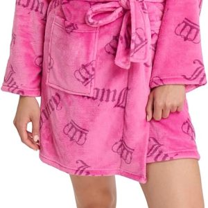 Juicy Couture Women's Super Soft Luxe Plush Shawl Collar Robe speedtest