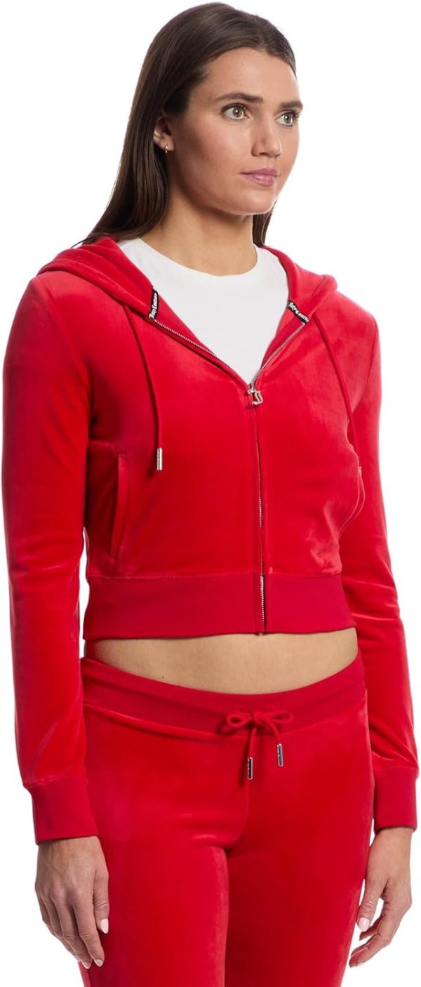 Juicy Couture womens Solid Classic Juicy Hoodie With Back Bling couture pop ups