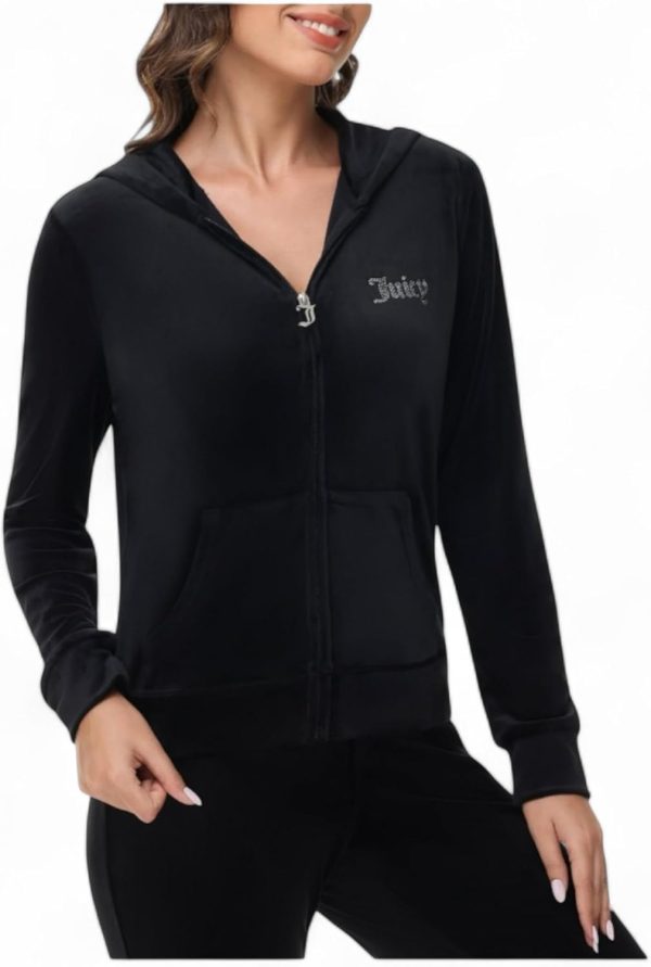 Juicy Couture Women's Bling Velour Hoodie-1