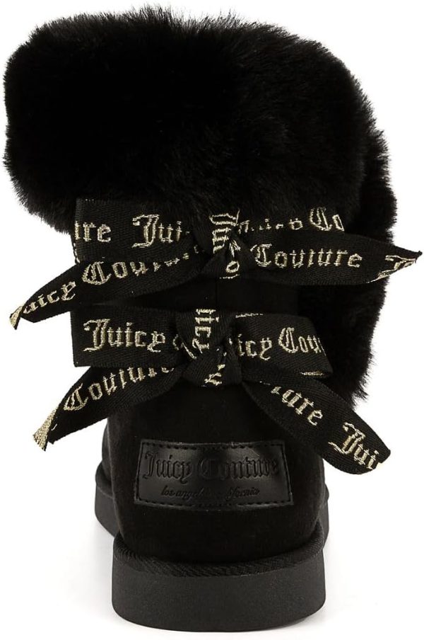 Juicy Couture Women's Slip On Winter Snow Boots Warm & Insulated Fur Lining Comfortable Fashion Booties-2