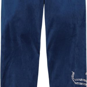 Juicy Couture Girls' Pull-On Plush Velour Jogger, Ribbed Waist & Cuffs-0