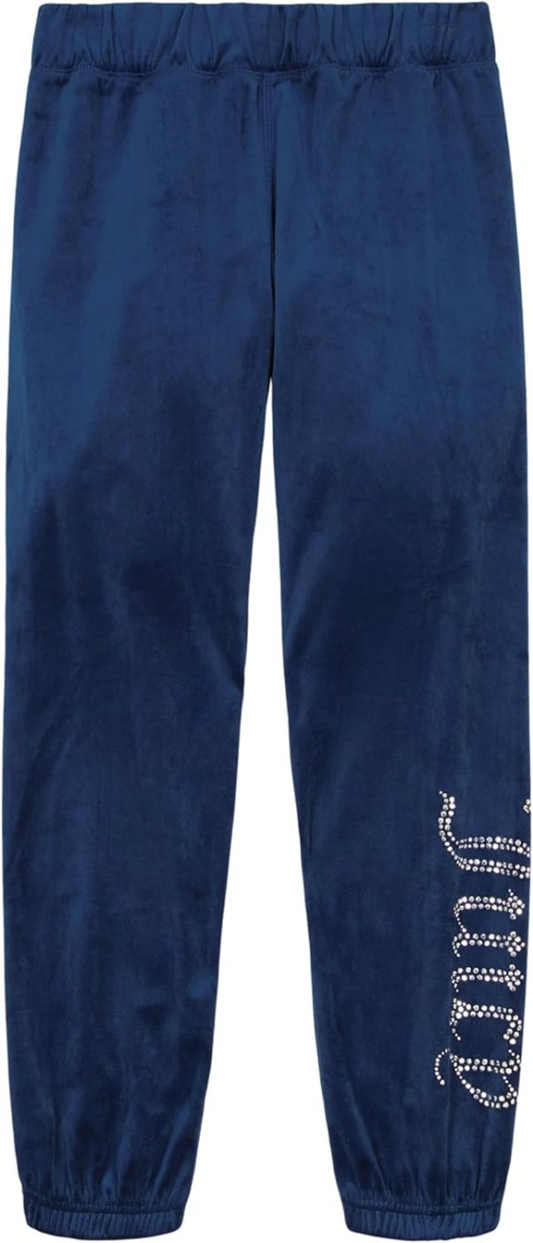 Juicy Couture Girls' Pull-On Plush Velour Jogger, Ribbed Waist & Cuffs-0
