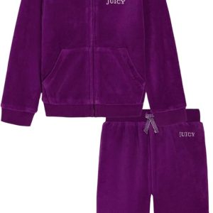 Juicy Couture baby-girls 2 Pc Velour Pant Set 2 piece suit