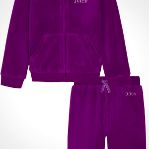 Juicy Couture girls 2 Pc Velour Pant Set