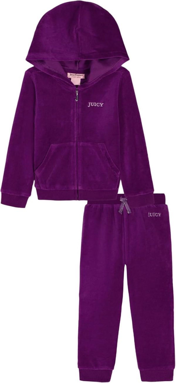 Juicy Couture girls 2 Pc Velour Pant Set girls name
