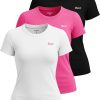 Juicy Couture Women's Short Sleeve Athletic T-Shirts – Workout Tops for Fitness, Yoga, Pilates, Gym & Activewear (Plus)-0