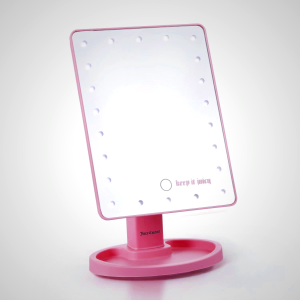 Juicy Couture - LED Light-Up Vanity Mirror for Makeup, Adjustable Brightness, Touch Control, Sleek Modern Design, Portable Beauty Mirror for Dressing Table & Travel