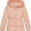 Juicy Couture Girls Coat, Faux Fur Hooded Winter Jacket, Warm Padded Parka Hoodie, Kids Heavyweight Winter Coat coatue