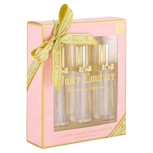 Juicy Couture 3 Pack Liquid Highlighter Makeup Set – Bloom, Shine, & Glow, Buildable & Lightweight juicy