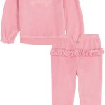 Juicy Couture baby-girls 2 Pc Velour Pant Set juicy crab