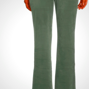 Juicy Couture Womens Rib Waist Velour Pants with Drawcord