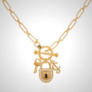 Juicy Couture Silvertone Thick Chain Heart Charm Toggle Necklace For Women