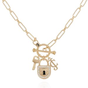 Juicy Couture Silvertone Thick Chain Heart Charm Toggle Necklace For Women couture silvertone thick