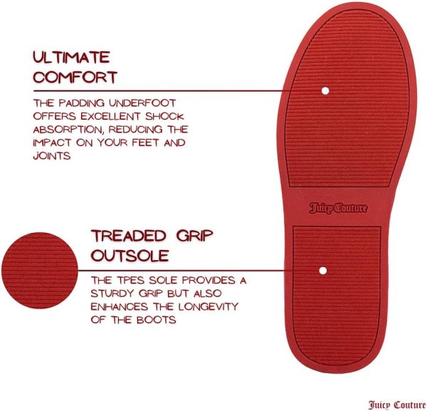 Juicy Couture Women's Slip On Winter Snow Boots Warm & Insulated Fur Lining Comfortable Fashion Booties-4